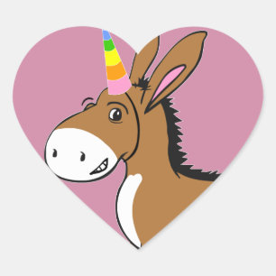 Einhorn im Herzen Herz-Aufkleber