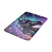 Einhorn im magischen Hintergrund Badematte (Schrägansicht)