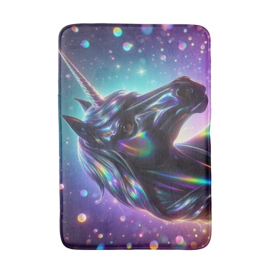 Einhorn im magischen Hintergrund Badematte (Vorderseite Vertikal)