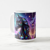 Einhorn im magischen Hintergrund Kaffeetasse (Vorderseite Links)
