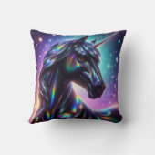 Einhorn im magischen Hintergrund Kissen (Rückseite)
