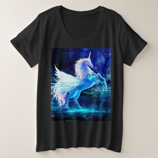 Einhorn im Mondlicht Pegasus Women's Große Größe T-Shirt (Design vorne)