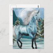 Einhorn im Mondlicht Postkarte (Vorne/Hinten)