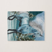 Einhorn im Mondschein-Puzzlespiel Puzzle (Horizontal)