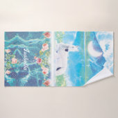 Einhorn im Paradies Personalisiert Badehandtuch (Badehandtuch)