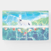 Einhorn im Paradies Personalisiert Banner (Horizontal)
