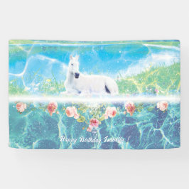 Einhorn im Paradies Personalisiert Banner