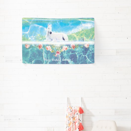 Einhorn im Paradies Personalisiert Banner (InSitu)