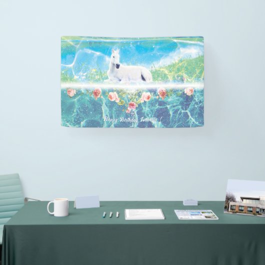 Einhorn im Paradies Personalisiert Banner (Messe)