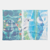 Einhorn im Paradies Personalisiert Geschirrtuch (Horizontal)
