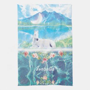 Einhorn im Paradies Personalisiert Geschirrtuch