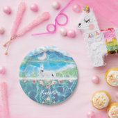 Einhorn im Paradies Personalisiert Pappteller (Party)