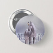 Einhorn im Schnee Button (Vorne & Hinten)