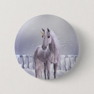Einhorn im Schnee Button