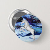 Einhorn im Schnee Button (Vorne & Hinten)