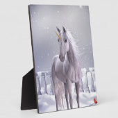 Einhorn im Schnee Fotoplatte (Seite)