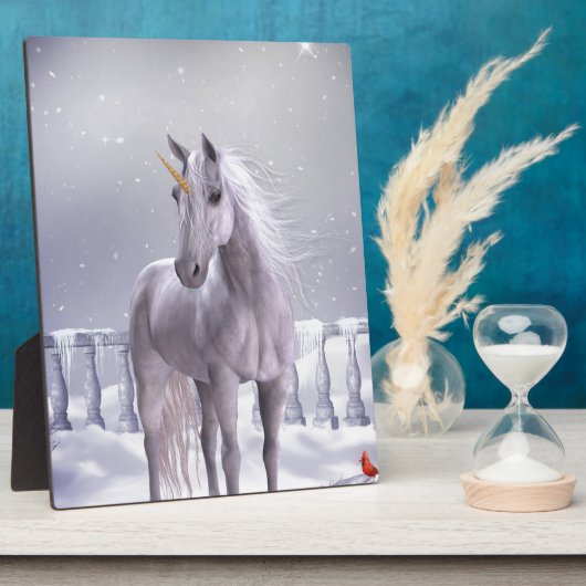 Einhorn im Schnee Fotoplatte (Seite)