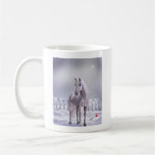 Einhorn im Schnee Kaffeetasse (Links)