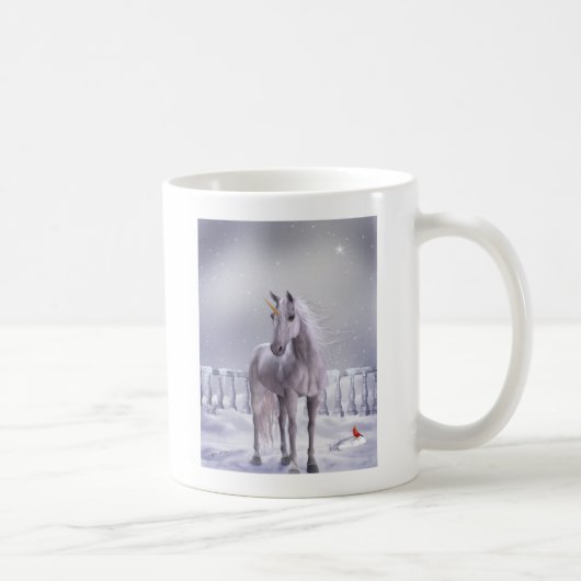 Einhorn im Schnee Kaffeetasse (Rechts)