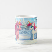 Einhorn im Schnee Kaffeetasse (Mittel)