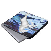 Einhorn im Schnee Laptopschutzhülle (Vorne Knopf)