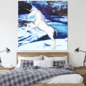 Einhorn im Schnee Leinwanddruck (Insitu (Schlafzimmer))