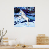 Einhorn im Schnee Poster (Küche)