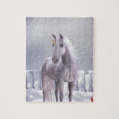 Einhorn im Schnee Puzzle (Vertikal)