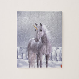 Einhorn im Schnee Puzzle