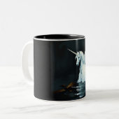 Einhorn im See Zweifarbige Tasse (Vorderseite Links)