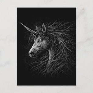 Einhorn im Stil mittelalterlicher Fantasy-Grunge-K Postkarte