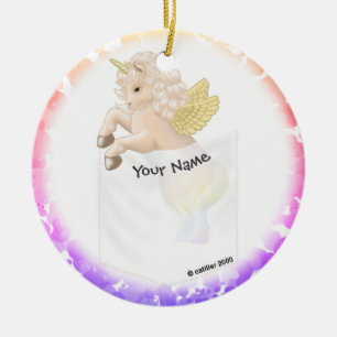 Einhorn im Taschenformat Keramik Ornament