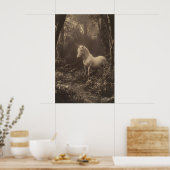 Einhorn im Wald Fotodruck Dark Academia Poster (Küche)
