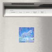Einhorn im Wald Magnet (In Situ (Geschirrspüler))