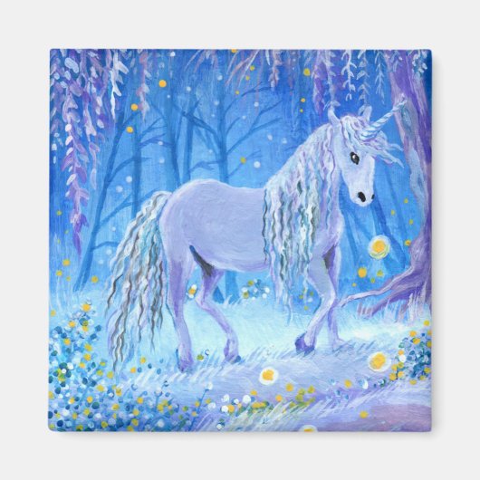 Einhorn im Wald Magnet (Vorne)