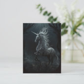 Einhorn im Wald Postkarte (Stehend Vorderseite)