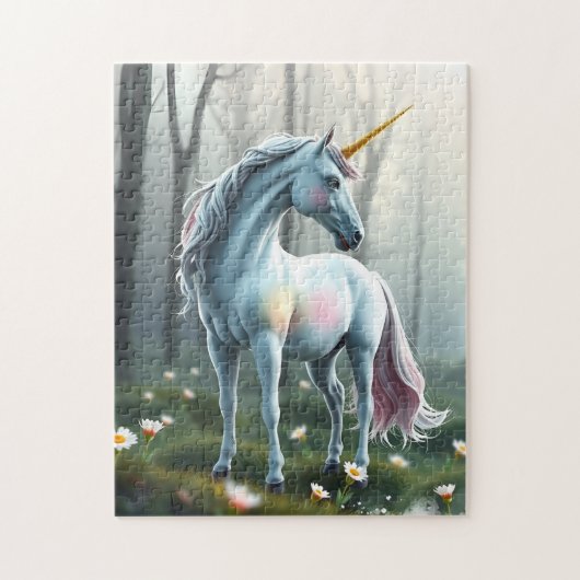 Einhorn im Wald Puzzle (Vertikal)