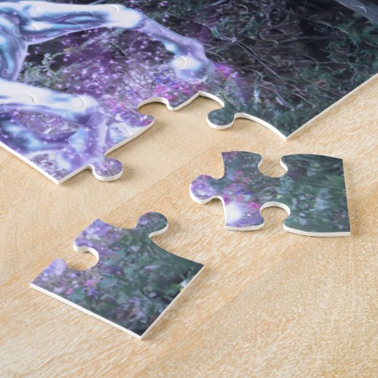Einhorn im Waldpuzzlespiel Puzzle (Seite)