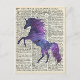 Einhorn im Weltraum Postkarte