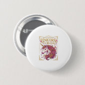 Einhorn in blühendem stilvollen Zazzle-Design_1 Button (Vorne & Hinten)