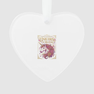 Einhorn in blühendem stilvollen Zazzle-Design_1 Ornament