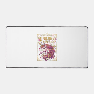Einhorn in blühendem stilvollen Zazzle-Design_1 Schreibtischunterlage