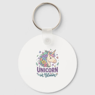 Einhorn in Blüte Fettgedruckte Typografie Druck au Schlüsselanhänger