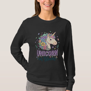 Einhorn in Blüte Fettgedruckte Typografie Druck au T-Shirt
