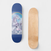 Einhorn in den Wolken Skateboard (Vorderseite)