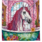 Einhorn in der Badewanne Duschvorhang (Vorderseite)