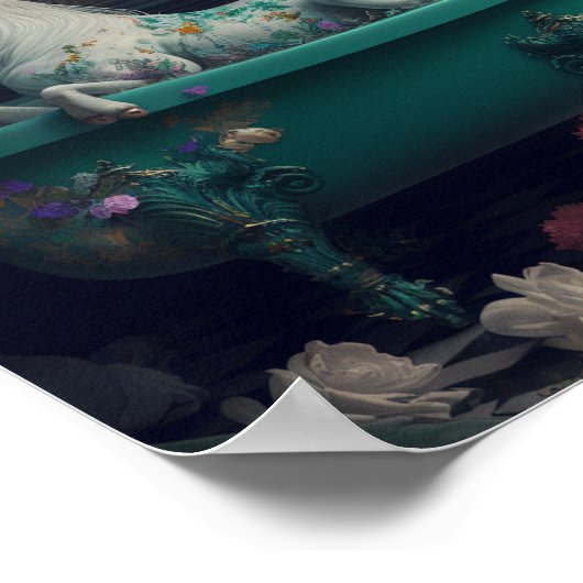 Einhorn in der Badewanne Poster (Ecke)