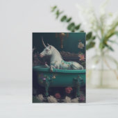 Einhorn in der Badewanne Postkarte (Stehend Vorderseite)