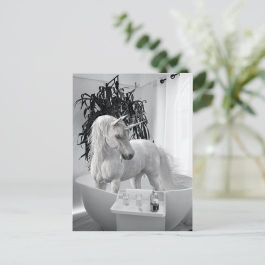 Einhorn in der Badewanne Postkarte (Stehend Vorderseite)