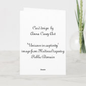 Einhorn in der Gefangenschaft Karte (Rückseite)